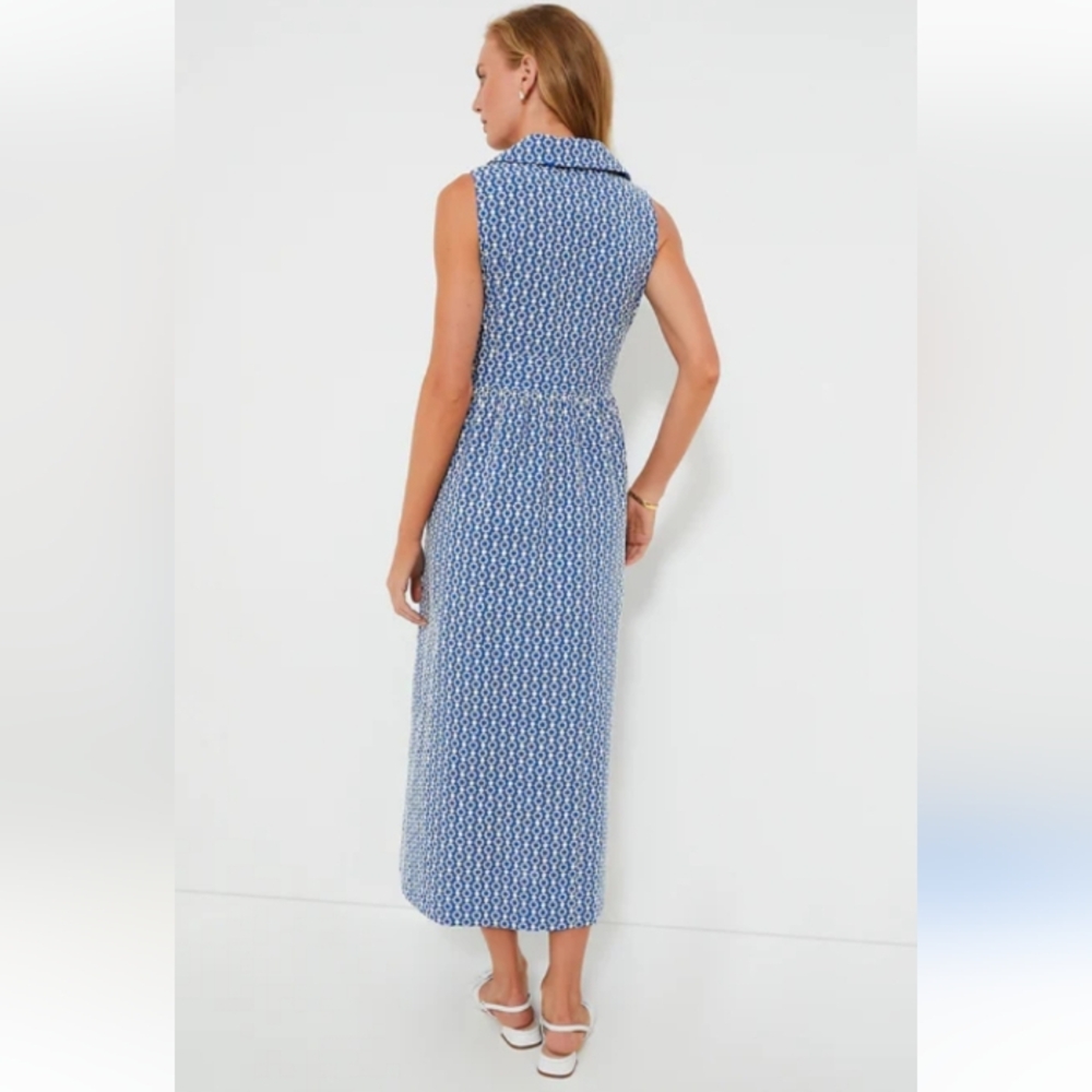 Tuckernuck Pomander Place Blue Eyelet Sleeveless Noelle Maxi Dress S - Picture 3 of 16